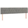 Image de vidaXL Tête de Lit à LED Meuble de Chambre à Coucher Accessoire de Lit Double Tête de Cadre de Lit Intérieur Gris Clair 200x7x78/88 cm Velours