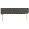 Image de vidaXL Tête de lit à LED Gris foncé 200x7x78/88 cm Velours