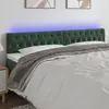 Image de vidaXL Tête de lit à LED Vert foncé 200x7x78/88 cm Velours