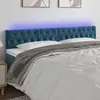 Image de vidaXL Tête de lit à LED Bleu foncé 200x7x78/88 cm Velours