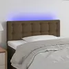 Image de vidaXL Tête de lit à LED Marron Foncé 80x5x78/88 cm Tissu