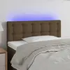 Image de vidaXL Tête de lit à LED Marron Foncé 90x5x78/88 cm Tissu