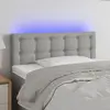Image de vidaXL Tête de lit à LED Gris clair 100x5x78/88 cm Tissu