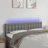 Image de vidaXL Tête de lit à LED Gris foncé 144x5x78/88 cm Tissu