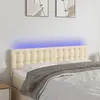 Image de vidaXL Tête de lit à LED Crème 144x5x78/88 cm Tissu