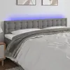 Image de vidaXL Tête de lit à LED Gris foncé 160x5x78/88 cm Tissu