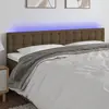 Image de vidaXL Tête de lit à LED Marron Foncé 160x5x78/88 cm Tissu