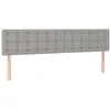 Image de vidaXL Tête de Lit à LED Meuble de Chambre à Coucher Accessoire de Lit Double Tête de Cadre de Lit Intérieur Gris Clair 180x5x78/88 cm Tissu