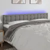 Image de vidaXL Tête de lit à LED Gris foncé 180x5x78/88 cm Tissu
