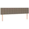 Image de vidaXL Tête de Lit à LED Meuble de Chambre à Coucher Accessoire de Lit Double Tête de Cadre de Lit Intérieur Taupe 180x5x78/88 cm Tissu