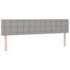 Image de vidaXL Hoofdbord LED 200x5x78/88 cm stof lichtgrijs