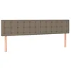 Image de vidaXL Tête de Lit à LED Meuble de Chambre à Coucher Accessoire de Lit Double Tête de Cadre de Lit Intérieur Taupe 200x5x78/88 cm Tissu
