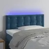 Image de vidaXL Tête de lit à LED Bleu foncé 80x5x78/88 cm Velours