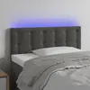 Image de vidaXL Tête de lit à LED Gris foncé 100x5x78/88 cm Velours