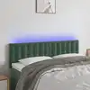 Image de vidaXL Tête de lit à LED Vert foncé 144x5x78/88 cm Velours