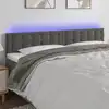 Image de vidaXL Tête de lit à LED Gris foncé 160x5x78/88 cm Velours