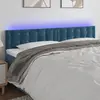 Image de vidaXL Tête de lit à LED Bleu foncé 160x5x78/88 cm Velours