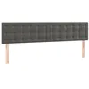 Image de vidaXL Tête de lit à LED Gris foncé 200x5x78/88 cm Velours