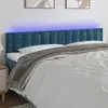 Image de vidaXL Tête de lit à LED Bleu foncé 200x5x78/88 cm Velours