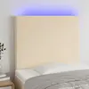 Image de vidaXL Tête de lit à LED Crème 90x5x118/128 cm Tissu