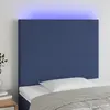 Image de vidaXL Tête de lit à LED Bleu 90x5x118/128 cm Tissu