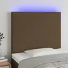 Image de vidaXL Tête de lit à LED Marron foncé 100x5x118/128 cm Tissu