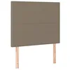 Image de vidaXL Tête de Lit à LED Meuble de Chambre à Coucher Accessoire de Lit Simple Tête de Cadre de Lit Intérieur Taupe 100x5x118/128 cm Tissu