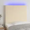 Image de vidaXL Tête de lit à LED Crème 100x5x118/128 cm Tissu