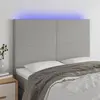 Image de vidaXL Tête de lit à LED Gris clair 144x5x118/128 cm Tissu