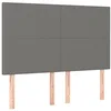 Image de vidaXL Tête de lit à LED Gris foncé 144x5x118/128 cm Tissu