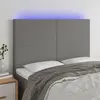 Image de vidaXL Tête de lit à LED Gris foncé 144x5x118/128 cm Tissu