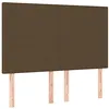 Image de vidaXL Tête de lit à LED Marron foncé 144x5x118/128 cm Tissu