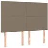 Image de vidaXL Tête de lit à LED Taupe 144x5x118/128 cm Tissu