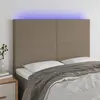 Image de vidaXL Tête de lit à LED Taupe 144x5x118/128 cm Tissu
