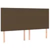 Image de vidaXL Tête de lit à LED Marron foncé 180x5x118/128 cm Tissu