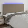 Image de vidaXL Tête de lit à LED Taupe 180x5x118/128 cm Tissu
