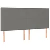 Image de vidaXL Tête de lit à LED Gris foncé 200x5x118/128 cm Tissu