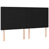 Image de vidaXL Tête de lit à LED Noir 200x5x118/128 cm Tissu