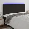 Image de vidaXL Tête de lit à LED Noir 200x5x118/128 cm Tissu
