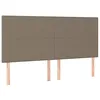 Image de vidaXL Tête de lit à LED Taupe 200x5x118/128 cm Tissu