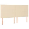 Image de vidaXL Tête de lit à LED Crème 200x5x118/128 cm Tissu
