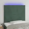 Image de vidaXL Tête de lit à LED Vert foncé 90x5x118/128 cm Velours