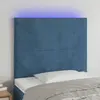 Image de vidaXL Tête de lit à LED Bleu foncé 90x5x118/128 cm Velours