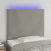 Image de vidaXL Tête de lit à LED Gris clair 100x5x118/128 cm Velours