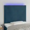 Image de vidaXL Tête de lit à LED Bleu foncé 100x5x118/128 cm Velours