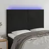 Image de vidaXL Tête de lit à LED Noir 144x5x118/128 cm Velours