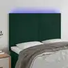 Image de vidaXL Tête de lit à LED Vert foncé 144x5x118/128 cm Velours