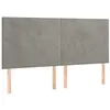 Image de vidaXL Tête de lit à LED Gris clair 160x5x118/128 cm Velours