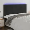 Image de vidaXL Tête de lit à LED Noir 160x5x118/128 cm Velours