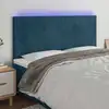 Image de vidaXL Tête de lit à LED Bleu foncé 160x5x118/128 cm Velours